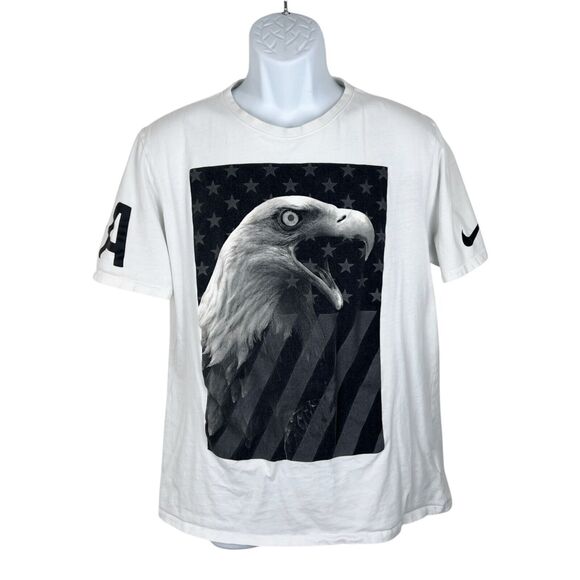 Nike Other - Nike Shirt Men Large White Athletic Cut American Eagle Patriotic Graphic Tee
